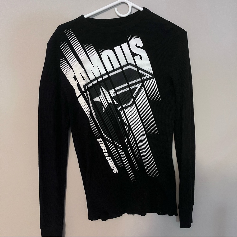 Famous Black Long Sleeve Graphic Tee